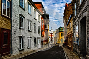 Couillard Street, Old Quebec, Quebec Province, Canada.
