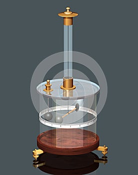 Coulomb`s Torsion Balance. Coulomb`s experiment. The torsion balance apparatus. Physics.