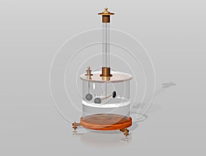 Coulomb`s Torsion Balance. Coulomb`s experiment. The torsion balance apparatus. Physics.