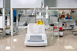 Coulometric titrator in a chemical laboratory, good lighting