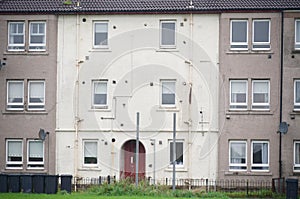 Council flats in poor housing estate with many social welfare issues in LInwood