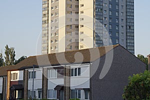 Council flats in poor housing estate with many social welfare issues in LInwood