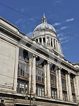 Council house Town Hall in the market square of Nottingham city, England.