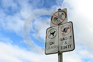 Council signs regarding dogs and horses photo