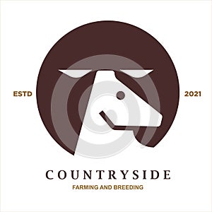 Counrtyside logo. horse head in a brown cirle