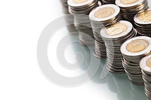 Couns on white background.