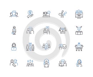 Counseling line icons collection. Therapeutic, Supportive, Insightful, Empathetic, Nonjudgmental, Transformative photo