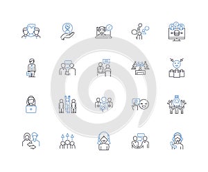 Counseling line icons collection. Therapeutic, Supportive, Insightful, Empathetic, Nonjudgmental, Transformative photo