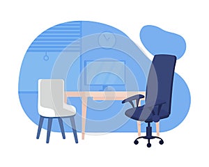 Counselling room in school 2D vector isolated illustration