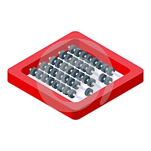 Count abacus icon, isometric style