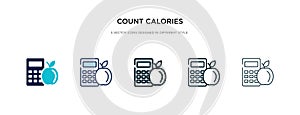 Count calories icon in different style vector illustration. two colored and black count calories vector icons designed in filled,