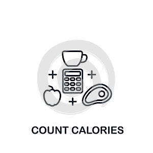 Count Calories icon. Line simple icon for templates, web design and infographics