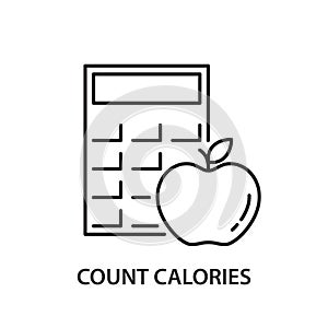 Count calories linear icon