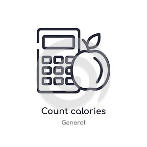 count calories outline icon. isolated line vector illustration from general collection. editable thin stroke count calories icon