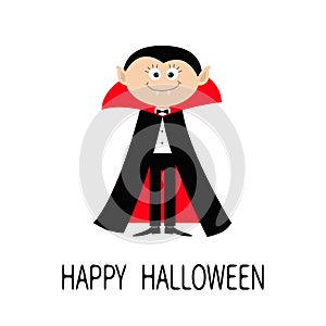 Count Dracula wearing black and red cape.