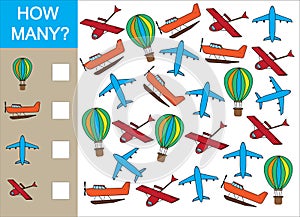 Count how many air transport objects and write the result.