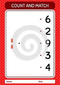 Count and match game with flashdisk. worksheet for preschool kids, kids activity sheet