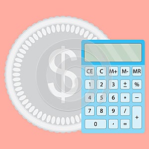 Count money calculator vector