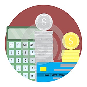 Count money capital icon vector