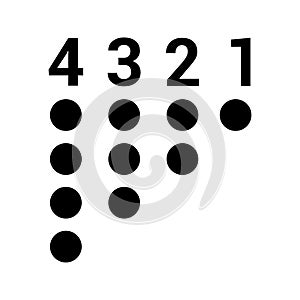 Count, number, reckoning icon. Black vector graphics