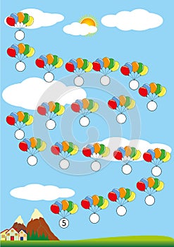 Count by 5s practice worksheet, write the missing numbers,