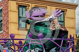 Count Von Count in Halloween Sesame Street Party Parade at Seaworld 3