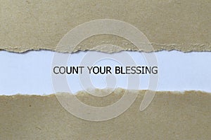 count your blessing on white paper