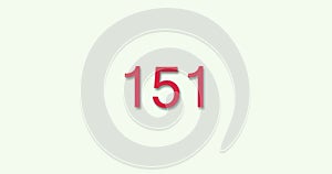 Countdown from 0 to 300 in 10 seconds animation. 4K resolution animation. Minimal style Red numbers countdown on white
