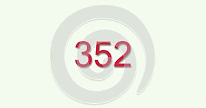 Countdown from 0 to 700 in 10 seconds animation. 4K resolution animation. Minimal style Red numbers countdown on white