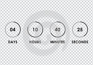 Countdown circle clock counter timer vector