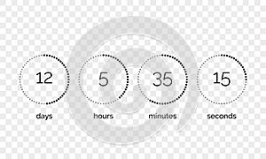 Countdown clock counter vector digital timer