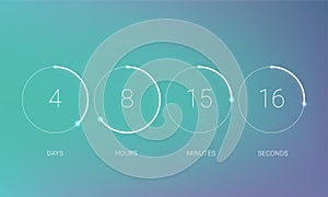Countdown clock counter vector digital timer