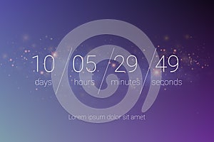 Countdown clock timer web site template vector design