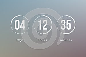 Countdown clock timer web site template vector design
