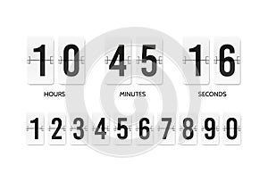 Countdown flip clock. Counter mechanical banner. Scoreboard or flipboard