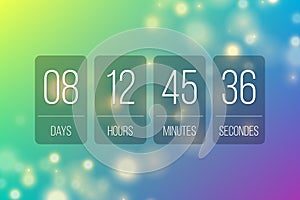 Countdown flip clock timer web site template design