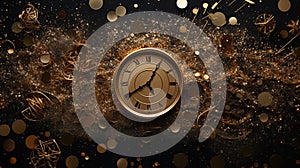 countdown and gifts for new year festivel card by Generative AI photo