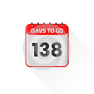 Countdown icon 138 Days Left for sales promotion. Promotional sales banner 138 days left to go