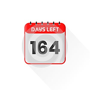Countdown icon 164 Days Left for sales promotion. Promotional sales banner 164 days left to go