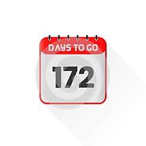 Countdown icon 172 Days Left for sales promotion. Promotional sales banner 172 days left to go