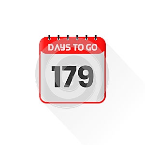 Countdown icon 179 Days Left for sales promotion. Promotional sales banner 179 days left to go