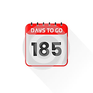 Countdown icon 185 Days Left for sales promotion. Promotional sales banner 185 days left to go