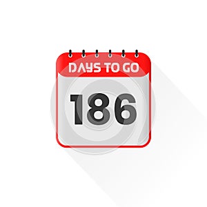 Countdown icon 186 Days Left for sales promotion. Promotional sales banner 186 days left to go