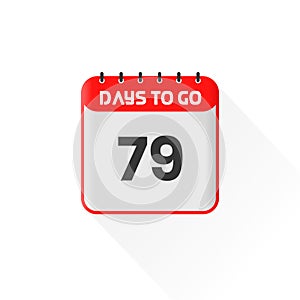 Countdown icon 79 Days Left for sales promotion. Promotional sales banner 79 days left to go