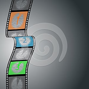 Countdown infographic design with film strip