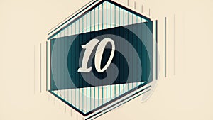 Countdown leader graphic 10 to 0. Number count from 1 to 10. Stop motion animation with color paper. Countdown film