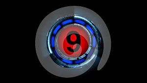 Countdown leader graphic number 9