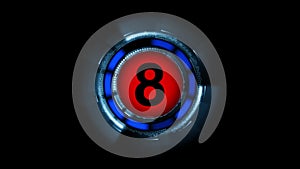 Countdown leader graphic number 8