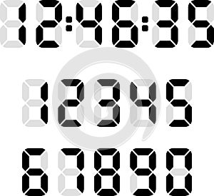 Countdown numbers flip counter. Counter with all numbers. Vector