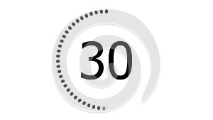 Countdown one minute animation from 60 to 0 seconds animation with optional luma matte. Alpha Luma Matte included.